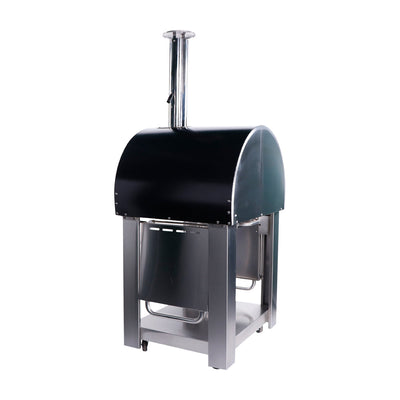 Smart Freestanding Wood Fired Pizza Oven In Black & Stainless Steel Finish (PW01+PW01-C)