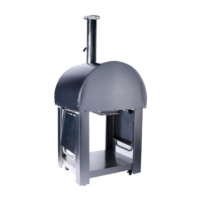 Smart Freestanding Wood Fired Pizza Oven In Black & Stainless Steel Finish (PW01+PW01-C)