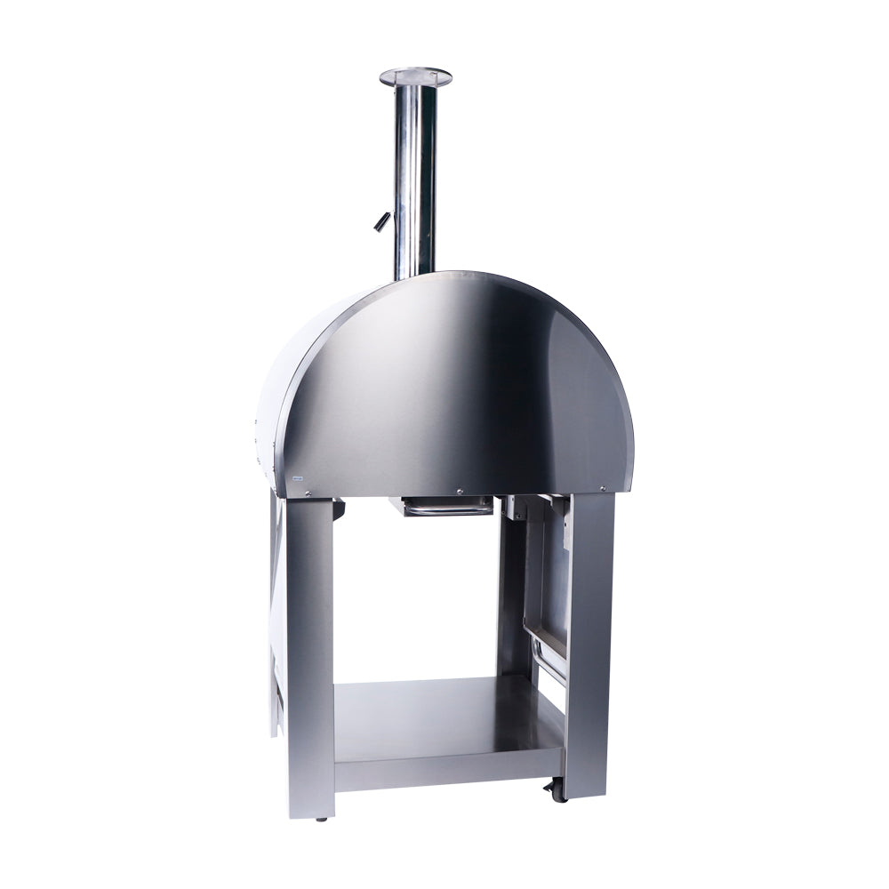 Smart Freestanding Wood Fired Pizza Oven In Black & Stainless Steel Finish (PW01+PW01-C)