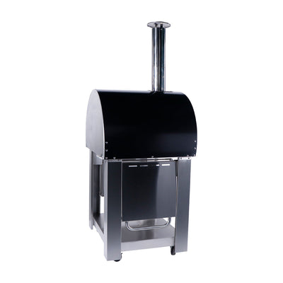 Smart Freestanding Wood Fired Pizza Oven In Black & Stainless Steel Finish (PW01+PW01-C)